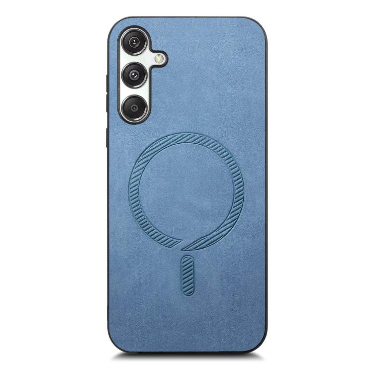 For Samsung Galaxy M34 / F34 5G Solid Color Retro Magsafe PU Back Cover Phone Case