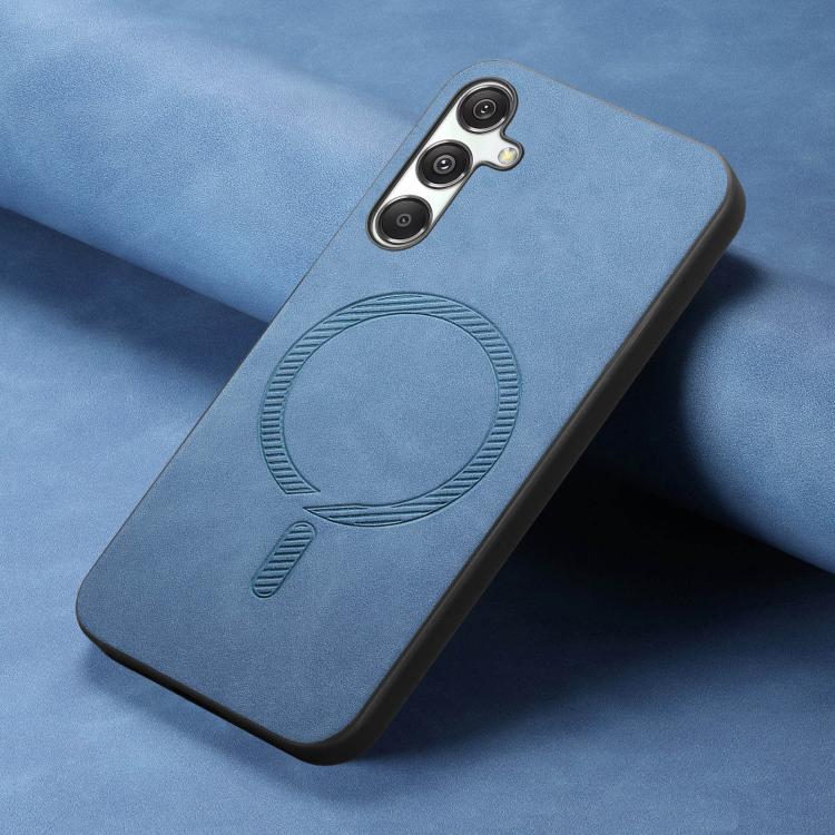 For Samsung Galaxy M34 / F34 5G Solid Color Retro Magsafe PU Back Cover Phone Case