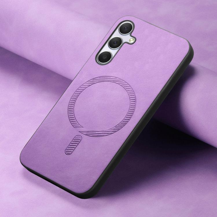 For Samsung Galaxy M54 / F54 5G Solid Color Retro Magsafe PU Back Cover Phone Case
