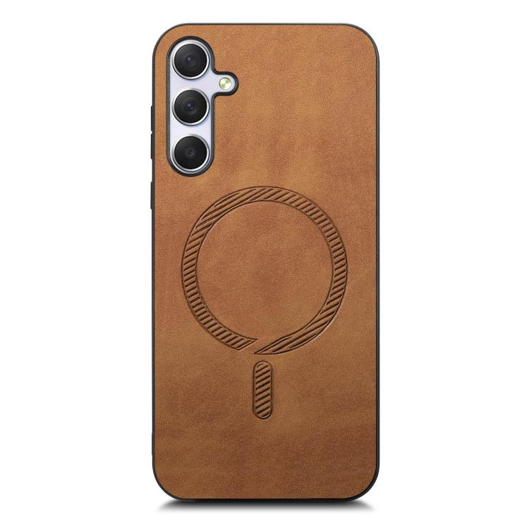 For Samsung Galaxy M54 / F54 5G Solid Color Retro Magsafe PU Back Cover Phone Case