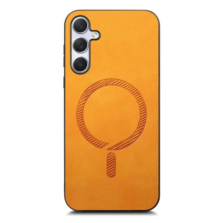For Samsung Galaxy M54 / F54 5G Solid Color Retro Magsafe PU Back Cover Phone Case