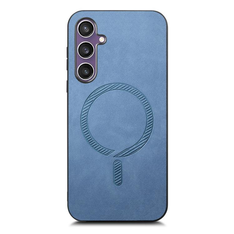 For Samsung Galaxy S24 FE 5G Solid Color Retro Magsafe PU Back Cover Phone Case