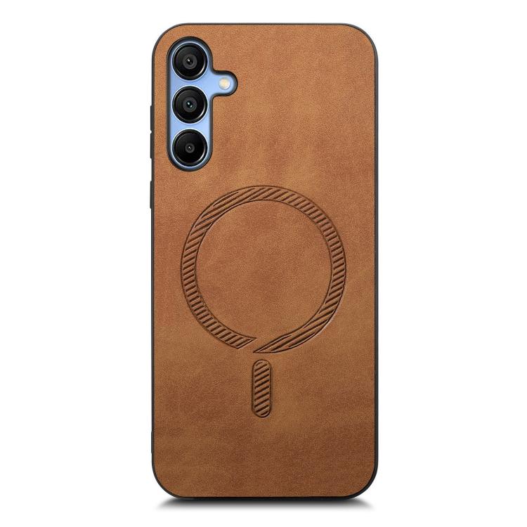 For Samsung Galaxy A16 Solid Color Retro Magsafe PU Back Cover Phone Case