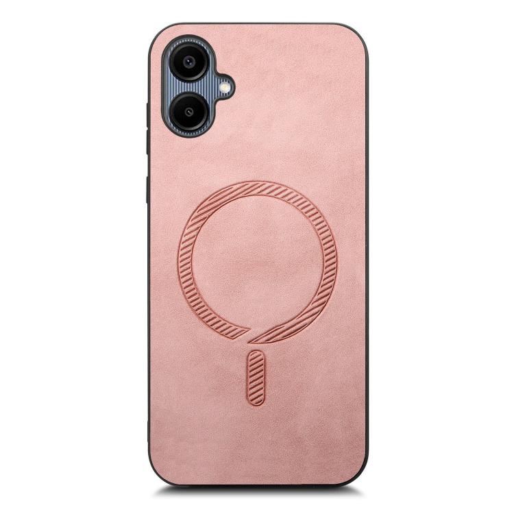 For Samsung Galaxy A06 4G Solid Color Retro Magsafe PU Back Cover Phone Case