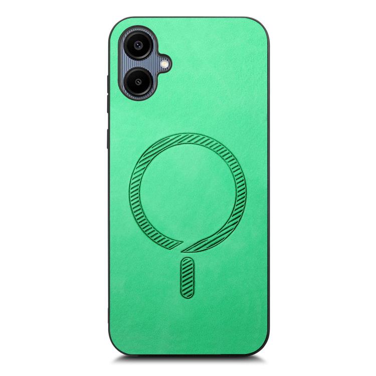 For Samsung Galaxy A06 4G Solid Color Retro Magsafe PU Back Cover Phone Case