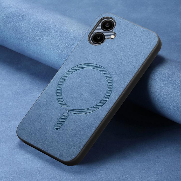 For Samsung Galaxy A06 4G Solid Color Retro Magsafe PU Back Cover Phone Case