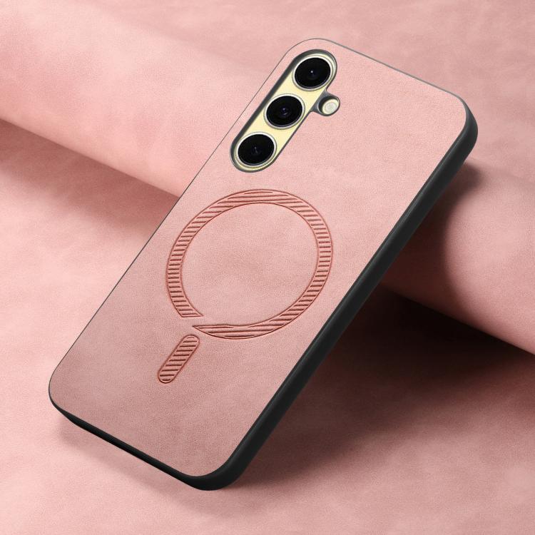 For Samsung Galaxy A56 5G Solid Color Retro Magsafe PU Back Cover Phone Case