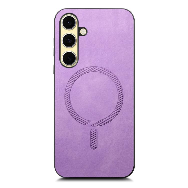 For Samsung Galaxy A56 5G Solid Color Retro Magsafe PU Back Cover Phone Case