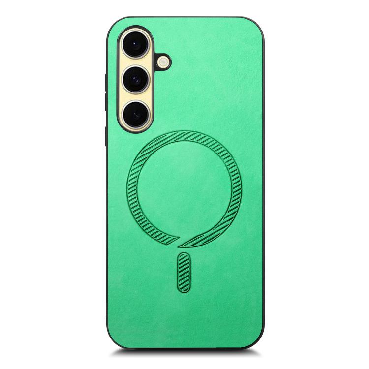 For Samsung Galaxy A56 5G Solid Color Retro Magsafe PU Back Cover Phone Case