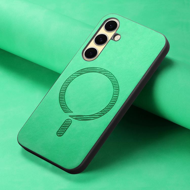 For Samsung Galaxy A56 5G Solid Color Retro Magsafe PU Back Cover Phone Case