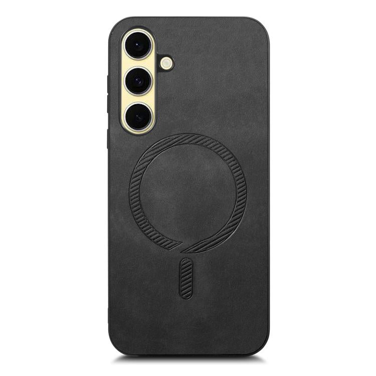 For Samsung Galaxy A56 5G Solid Color Retro Magsafe PU Back Cover Phone Case