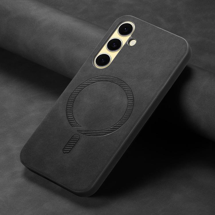 For Samsung Galaxy A56 5G Solid Color Retro Magsafe PU Back Cover Phone Case
