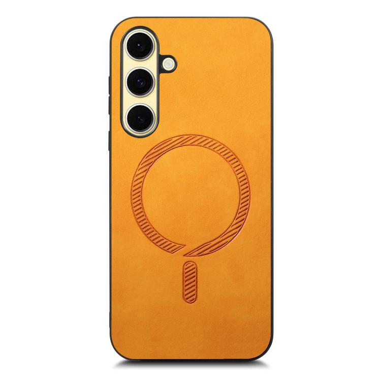 For Samsung Galaxy A56 5G Solid Color Retro Magsafe PU Back Cover Phone Case