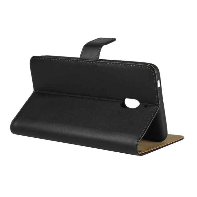 Leather Horizontal Flip Holster for Nokia 2.1 , with Magnetic Clasp and Bracket and Card Slot and Wallet(Black)