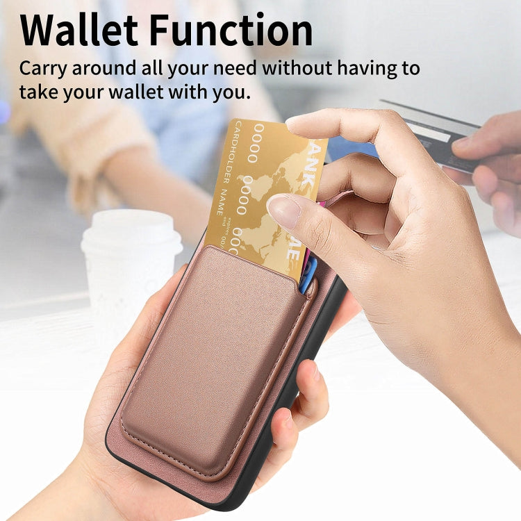 For Samsung Galaxy S25 5G Retro Magsafe Card Bag PU Back Cover Phone Case