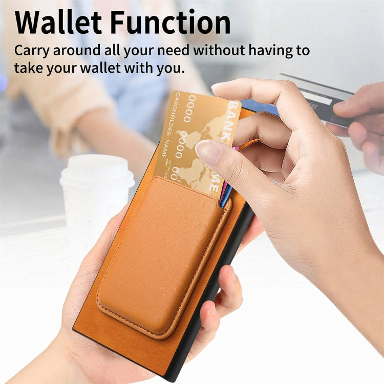 For Samsung Galaxy S25 Ultra 5G Retro Magsafe Card Bag PU Back Cover Phone Case