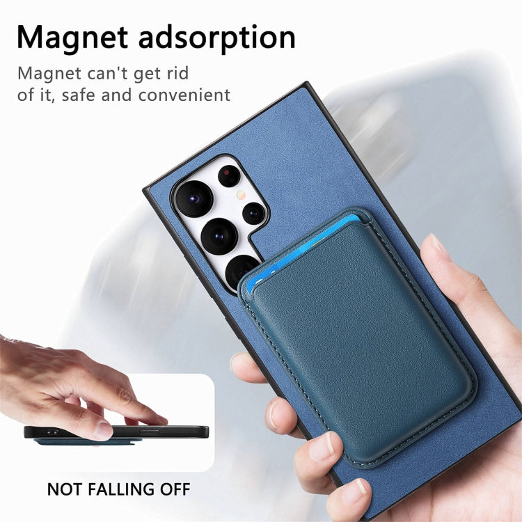 For Samsung Galaxy S25 Ultra 5G Retro Magsafe Card Bag PU Back Cover Phone Case