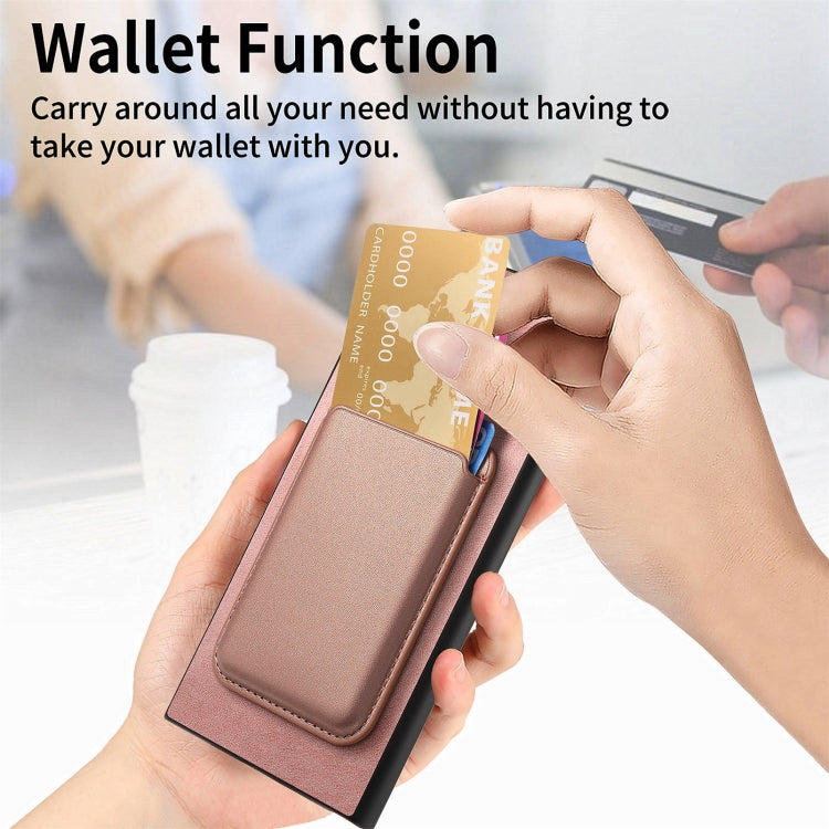 For Samsung Galaxy S25 Ultra 5G Retro Magsafe Card Bag PU Back Cover Phone Case