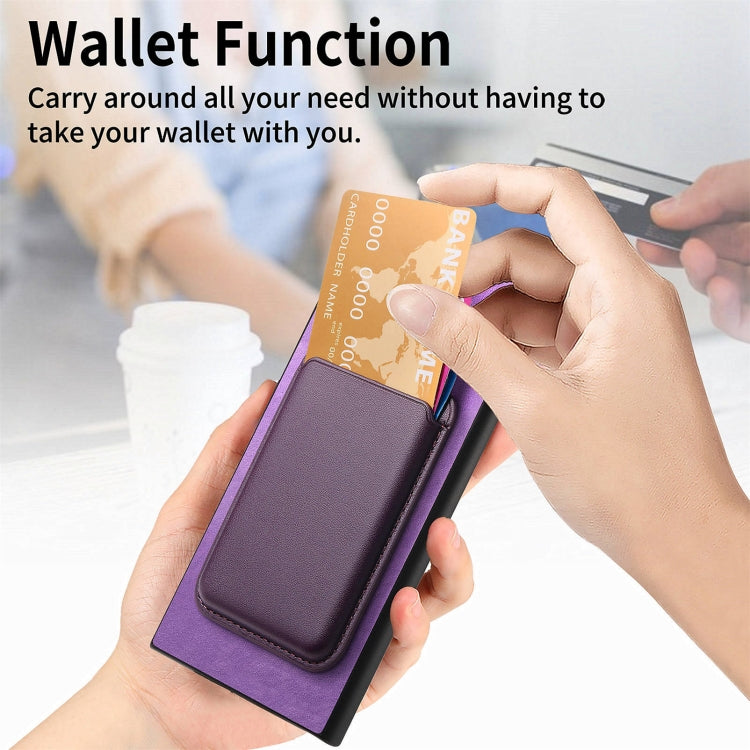 For Samsung Galaxy S25 Ultra 5G Retro Magsafe Card Bag PU Back Cover Phone Case