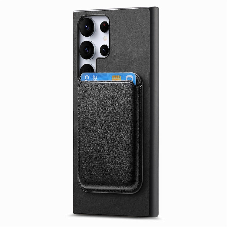 For Samsung Galaxy S25 Ultra 5G Retro Magsafe Card Bag PU Back Cover Phone Case