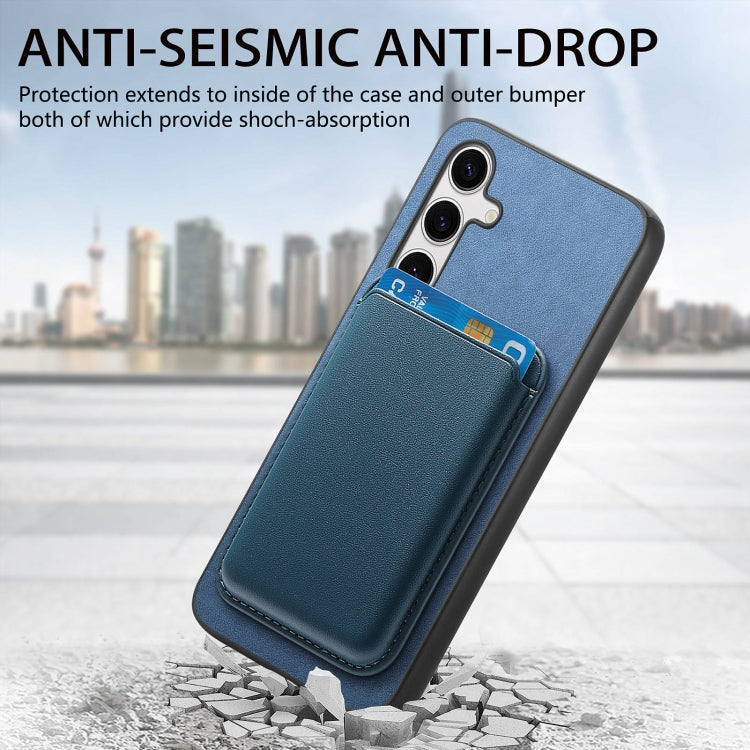 For Samsung Galaxy S24 FE 5G Retro Magsafe Card Bag PU Back Cover Phone Case