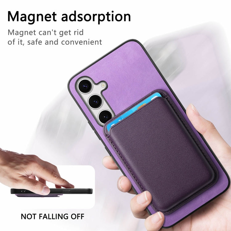 For Samsung Galaxy S24 FE 5G Retro Magsafe Card Bag PU Back Cover Phone Case