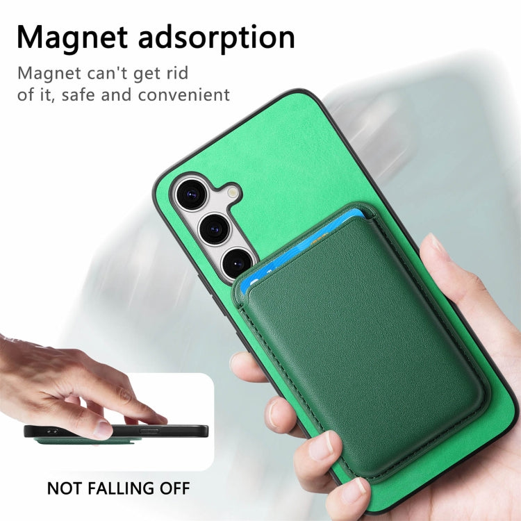 For Samsung Galaxy S24 FE 5G Retro Magsafe Card Bag PU Back Cover Phone Case