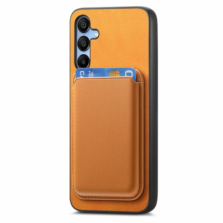 For Samsung Galaxy A16 Retro Magsafe Card Bag PU Back Cover Phone Case
