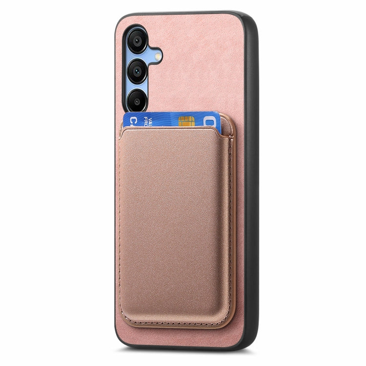 For Samsung Galaxy A16 Retro Magsafe Card Bag PU Back Cover Phone Case