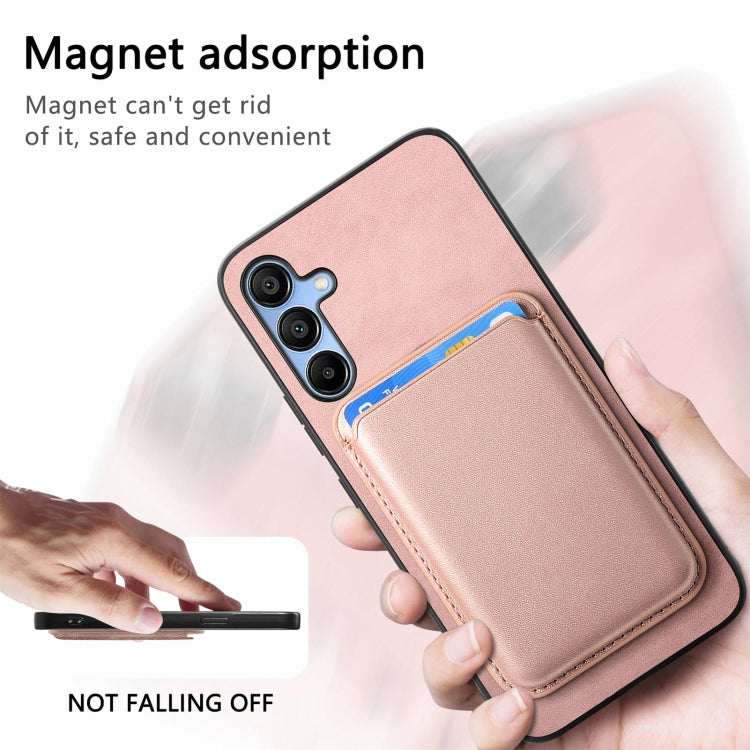 For Samsung Galaxy A16 Retro Magsafe Card Bag PU Back Cover Phone Case