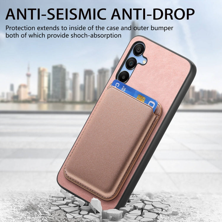 For Samsung Galaxy A16 Retro Magsafe Card Bag PU Back Cover Phone Case
