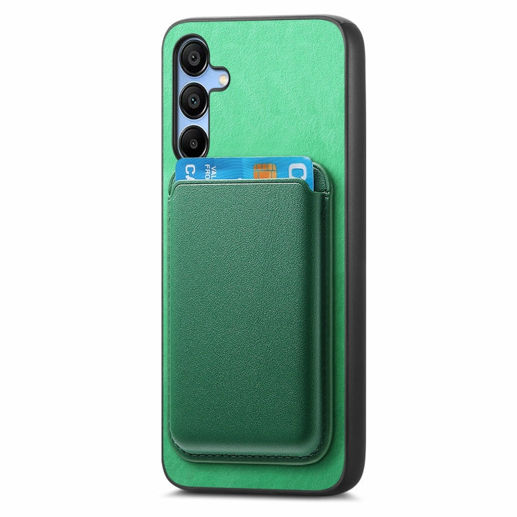 For Samsung Galaxy A16 Retro Magsafe Card Bag PU Back Cover Phone Case