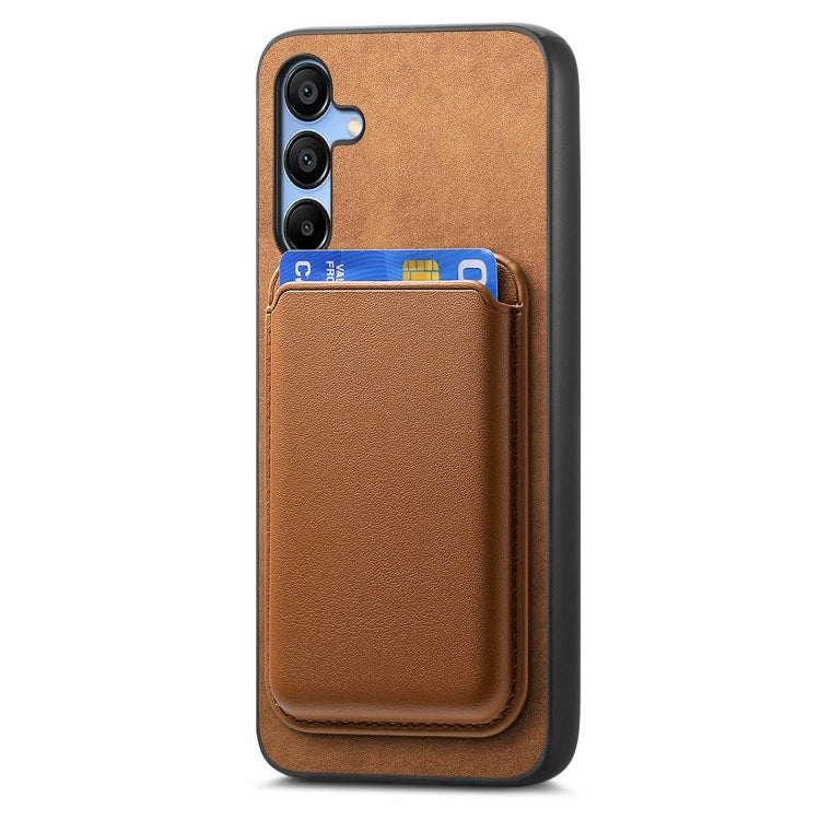 For Samsung Galaxy A16 Retro Magsafe Card Bag PU Back Cover Phone Case
