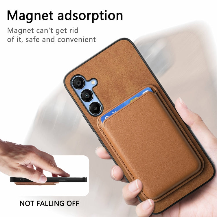 For Samsung Galaxy A16 Retro Magsafe Card Bag PU Back Cover Phone Case