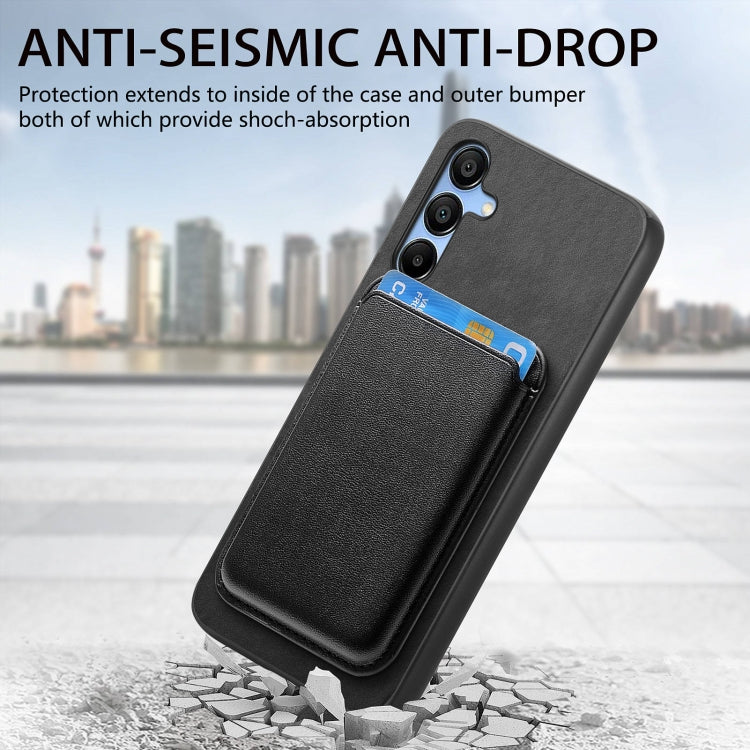 For Samsung Galaxy A16 Retro Magsafe Card Bag PU Back Cover Phone Case