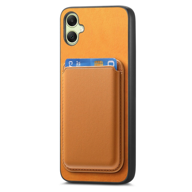 For Samsung Galaxy A06 4G Retro Magsafe Card Bag PU Back Cover Phone Case