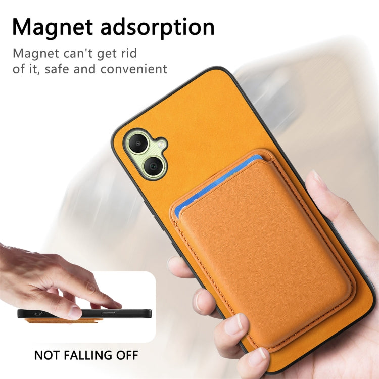For Samsung Galaxy A06 4G Retro Magsafe Card Bag PU Back Cover Phone Case