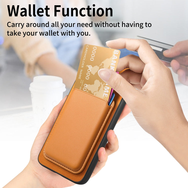 For Samsung Galaxy A06 4G Retro Magsafe Card Bag PU Back Cover Phone Case