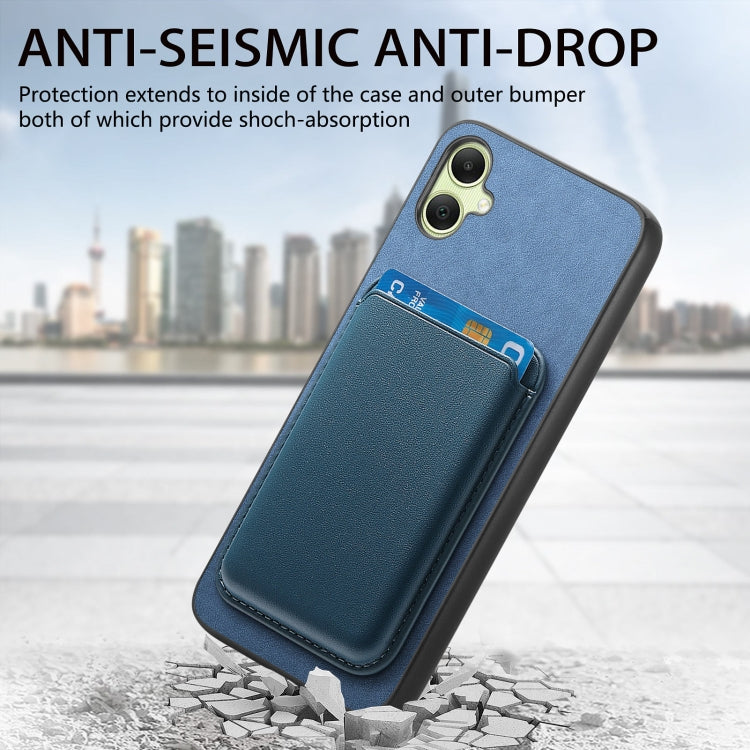 For Samsung Galaxy A06 4G Retro Magsafe Card Bag PU Back Cover Phone Case