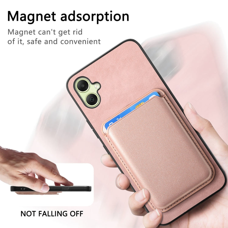 For Samsung Galaxy A06 4G Retro Magsafe Card Bag PU Back Cover Phone Case