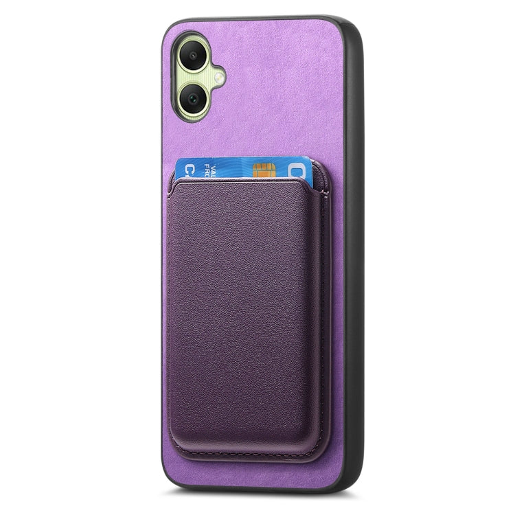 For Samsung Galaxy A06 4G Retro Magsafe Card Bag PU Back Cover Phone Case