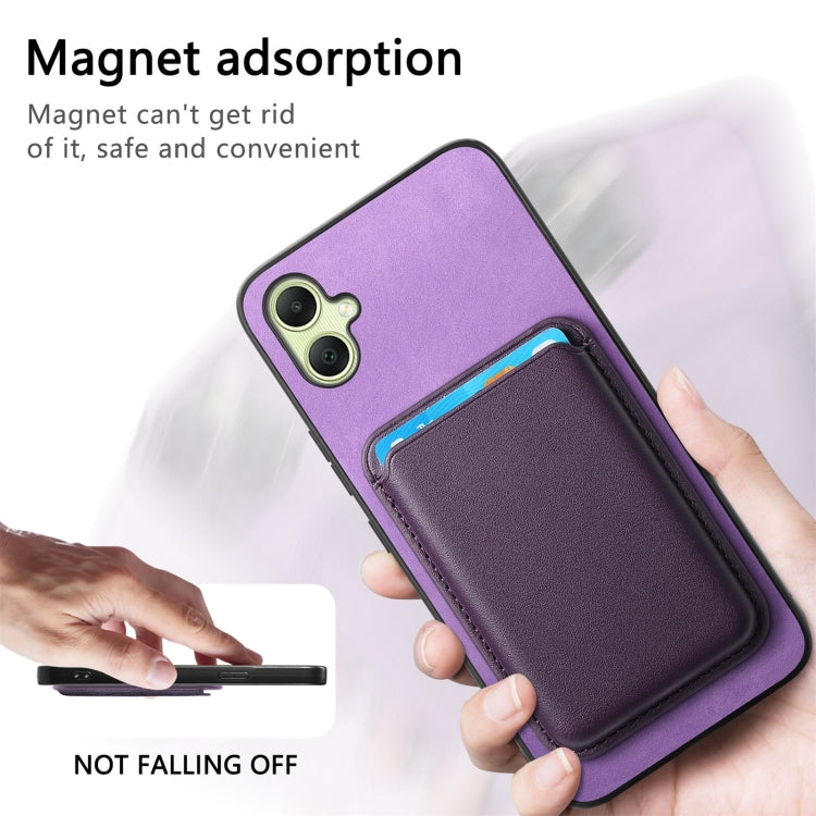 For Samsung Galaxy A06 4G Retro Magsafe Card Bag PU Back Cover Phone Case