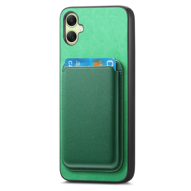 For Samsung Galaxy A06 4G Retro Magsafe Card Bag PU Back Cover Phone Case