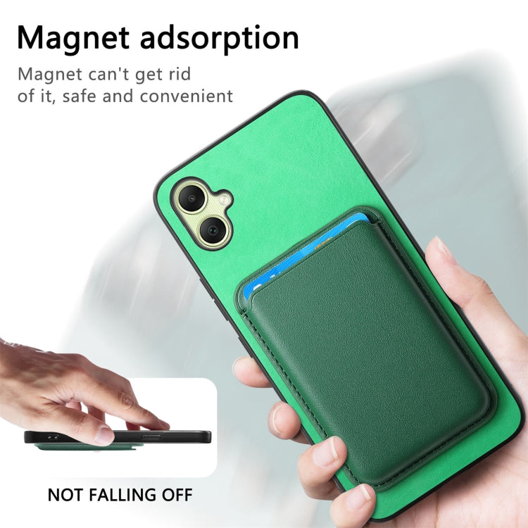For Samsung Galaxy A06 4G Retro Magsafe Card Bag PU Back Cover Phone Case