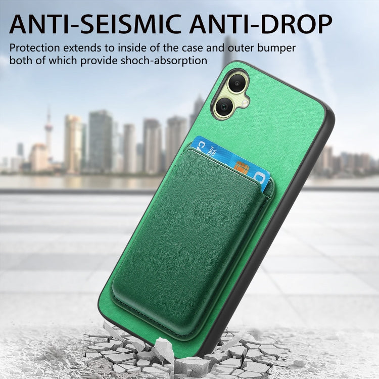 For Samsung Galaxy A06 4G Retro Magsafe Card Bag PU Back Cover Phone Case