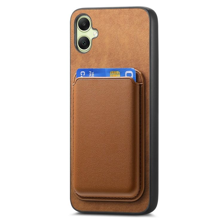 For Samsung Galaxy A06 4G Retro Magsafe Card Bag PU Back Cover Phone Case