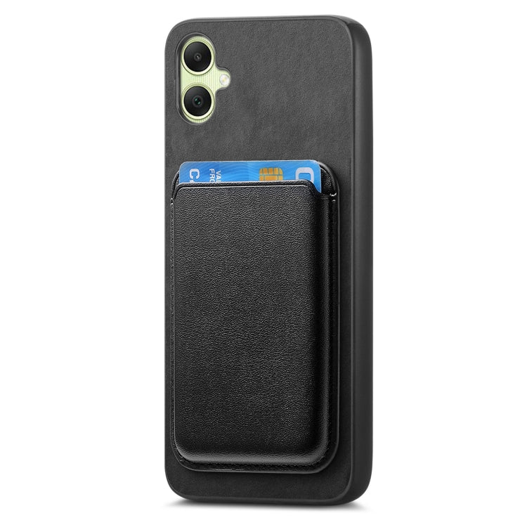 For Samsung Galaxy A06 4G Retro Magsafe Card Bag PU Back Cover Phone Case