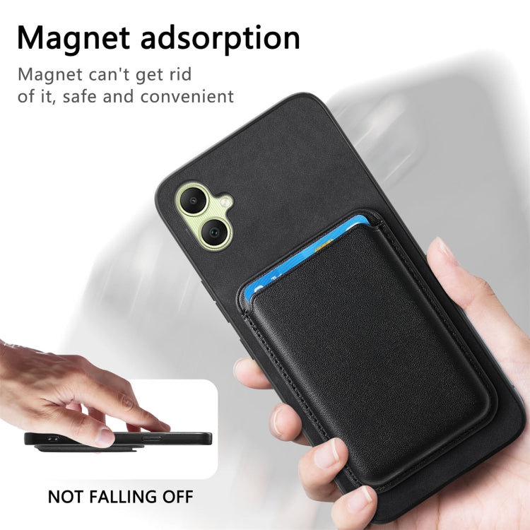 For Samsung Galaxy A06 4G Retro Magsafe Card Bag PU Back Cover Phone Case