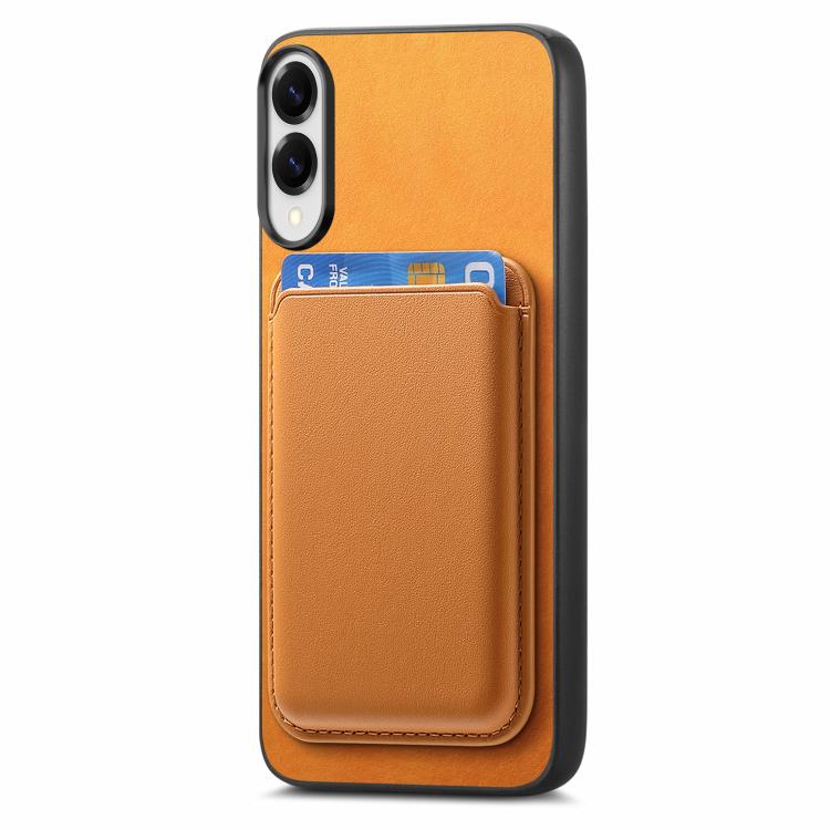 For Samsung Galaxy S25 Edge 5G Retro Magsafe Card Bag PU Back Cover Phone Case