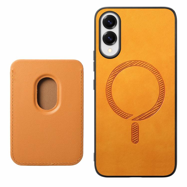 For Samsung Galaxy S25 Edge 5G Retro Magsafe Card Bag PU Back Cover Phone Case